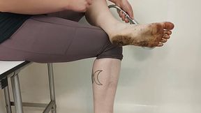 Soapy feet scrubbing, just the good stuff!