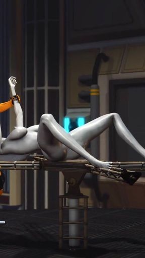 Stunning moment from &quot;Futa sex robot plays with a female alien in the sci-fi lab&quot;