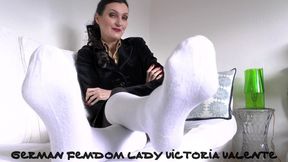 Sniffing long white socks until orgasm, POV, JOI, Lady Victoria Valente