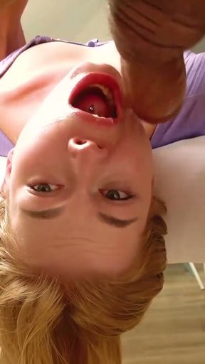 Petite Blonde Mimi Cica Rough Sloppy Face Fuck Close Up Cum Swallow   Clip 1