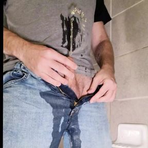 Solo Piss Play and a Cum Blast in the Shower (slow Mo Replay)