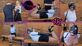 Lil Missy UK in Sirs Arm Binder And Hogtied Secretary Slave 4K