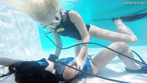 Wild underwater scuba diving fun with a voracious lesbian Vodichkina