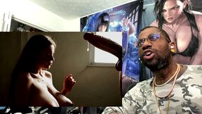 big breast milf gets cum splattered all over her body like a cum whore, ai generated