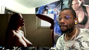 big breast milf gets cum splattered all over her body like a cum whore, ai generated