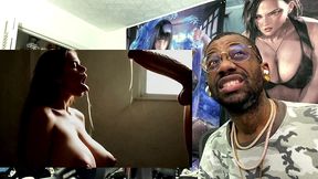 big breast milf gets cum splattered all over her body like a cum whore, ai generated