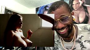 big breast milf gets cum splattered all over her body like a cum whore, ai generated