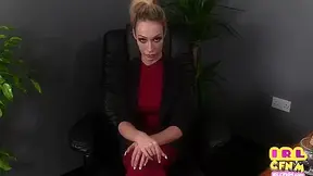 Amateur CFNM domina sucks and wanks cock in office POV