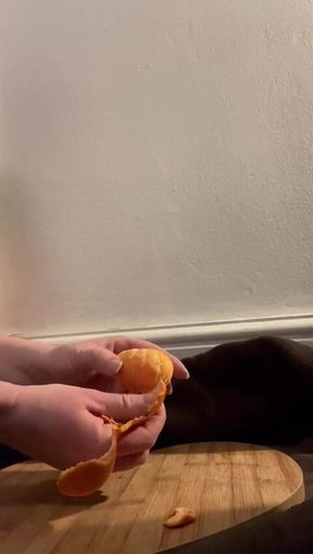 Bare Feet Crushing and Orange