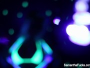 Samantha Saint black light lesbian fun