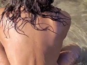 Sheila Ortega Sucks my Cock in a lost beach and I cum in her mouth