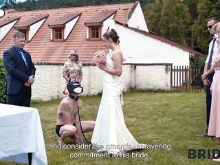 BRIDE4K. Wedding ritual sex with hot blond bride, dogging and wax play
