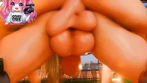 Bisexual Futanari Goddess Enjoys Rough Double Penetration on Moonlit Beach