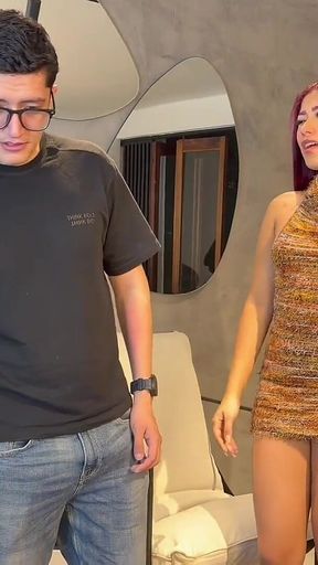 Sex Addicted Work Friend Fucks and Sucks My Nerdy Boyfriend's Cock, My First Threesome