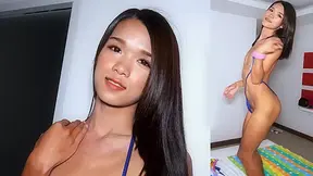 Skinny femboy teen from Thailand POV blowjob and anal fucking