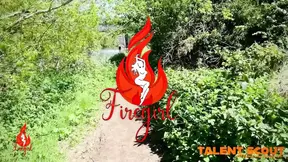 Naughty Scout recruits firegirl for a nude interview