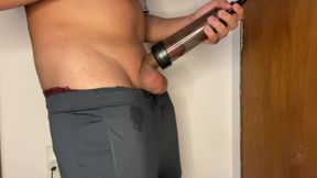 Suction Pump Sucking a Nice Big Thick Cock and Eliminating Premature Ejaculation