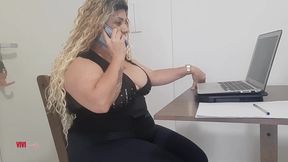 Hot milf interviews for web vacancy, reveals big tits and anal skills