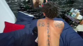 Tatted Friend Take Me on His Motorcycle to Fill His Ass with Milk