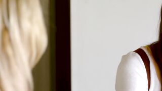 Lesbian Milf Seduces Teen with Older Photographer - Girl on girl action between teen & mature blonde