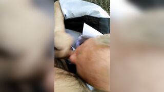 Old Man Sucks Young Cock Outdoors