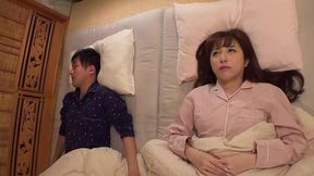 Cuckolded Japanese MILF wife takes boss's cock in doggy style