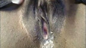 Fingering my black soaking pussy in closeup amateur video