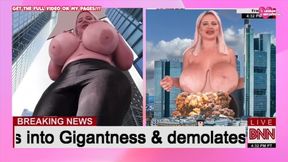 Jessy Bunny - Bimbo Girl Grows Into Gigantness & Demolates City