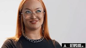 Redhead hottie Emma Magnolina plays with her pussy using a vibrator