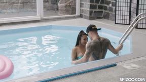 ”Asian Babe Polly Pons Couldnt Resist From Pool Boy Big Cock”