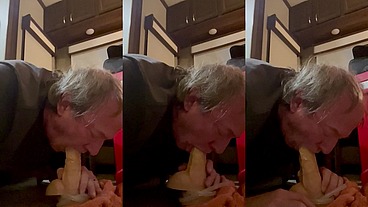 Swallowing my 10” dildo all the way while I’m riding my monster dildo