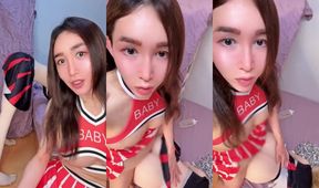 TS Cheerleader Love Doll Gets Breed on Camera