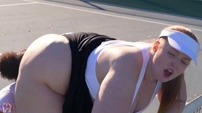 gibby the tennis player smashes slim thick chick red head pawg