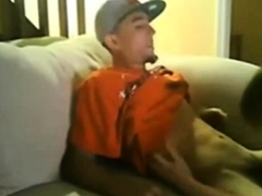 Slim Str8 Thug Boy enjoys Dad's BJ