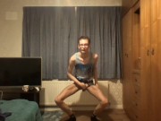 Very Skinny guy with extremely flat ass shows off his ribs and body