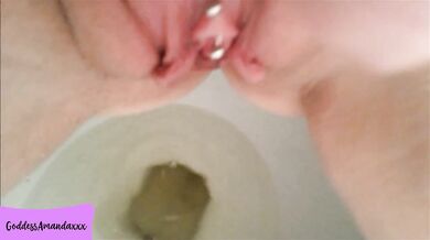 My Shaved Pierced Pussy Peeing