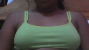 Kinky amateur black haired dark skinned webcam nympho flashed tits