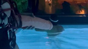 Fisting and fucking in the pool with a sissy bitch