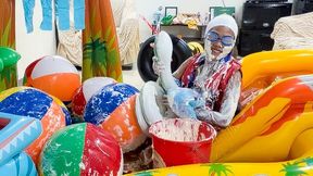 Looner Camylle Plays With Your Inflatable Toys Messy Style In An Inflatable Pool