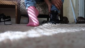 Taking sneakers off after work