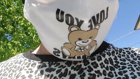 tight yoga pants wet with pee in the park and on the street