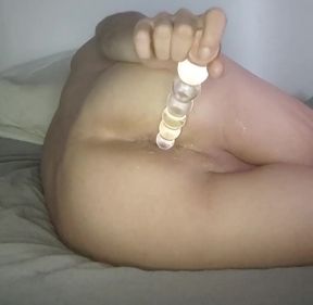 Twink playing with toys