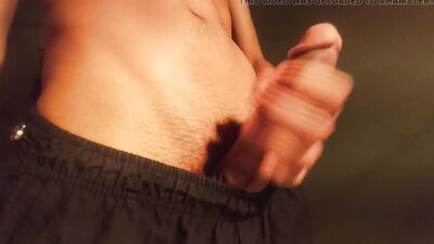 Hot guy with a huge cock can't resist and comes home masturbating