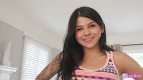 sadie pop gags on tony s cock before taking it deep in pov pounding!
