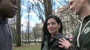 Black Haired Wife Is Fucking With A BBC In Front Of Her Husband!