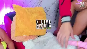 Double Penetration with Dildos: Pussy and Mouth