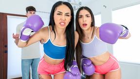 ”Bisex latin boxing teens share stepbros huge dick in a threesome”