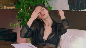 Mia's Sultry Solo: Brunette Beauty Drops Clothes for Intimate Moment