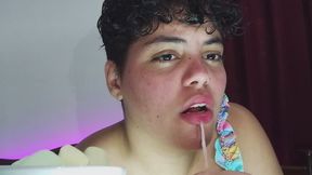 Watch me eat marshmallows like a pig until I cough and burp!