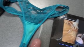 Great cumshots that my friends made to my wife'_s used panties, photos and videos